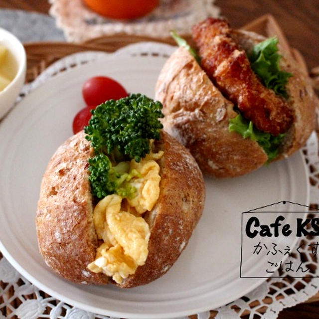 朝ごはん＊寝る前のお約束続けられるか？？美味しいプチパンで簡単サンド