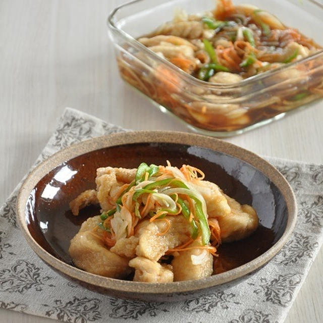 1週間節約献立～味付けはポン酢一本！鶏肉の南蛮漬け～