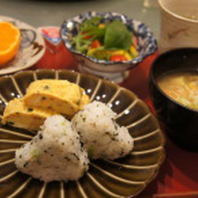 混ぜ込みわかめを使って朝ごはん