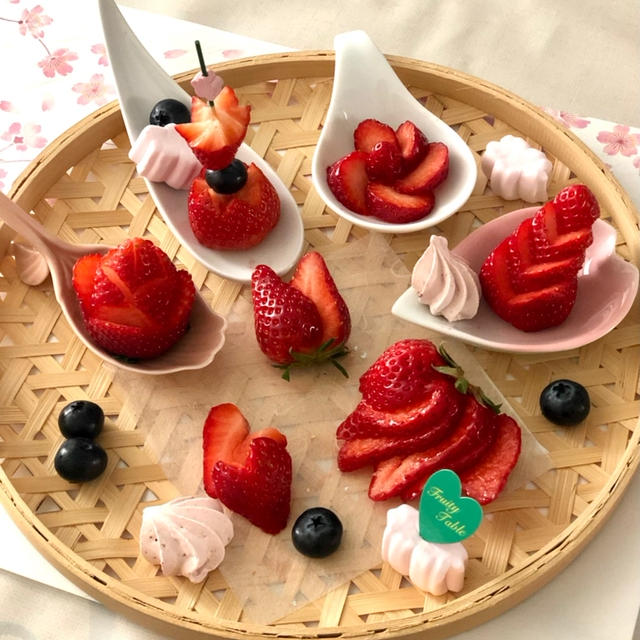 苺のフルーツカッティング♪食べ比べ
