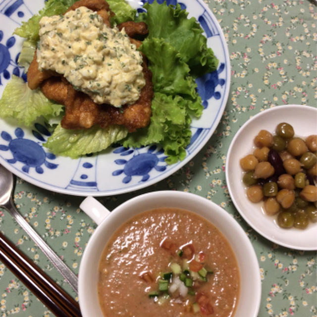 ７月第２週の教室、暑い夏の夕食はチキン南蛮