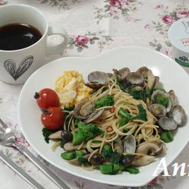 ☆菜の花とアサリのパスタ−柚子胡椒味−☆