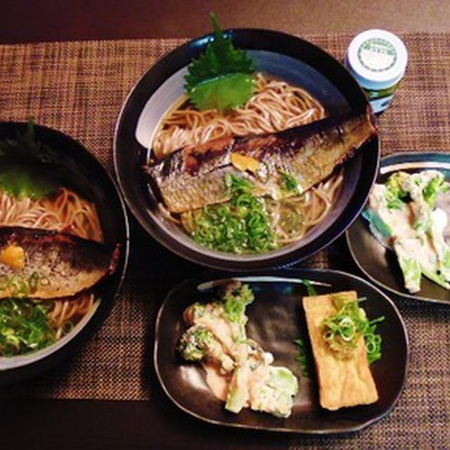 当分は要らないよの鰊蕎麦☆ブロッコリーの明太マヨサラダ♪