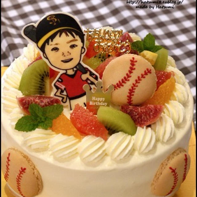 初・似顔絵ケーキ