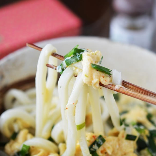 体があったまる～♪「生姜たっぷり！ニラ玉スープあんかけうどん」