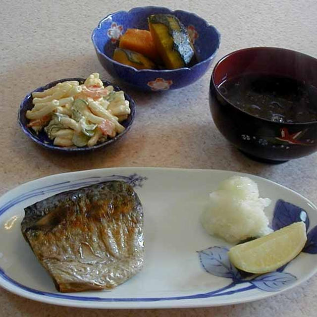焼き塩鯖と自家製大根