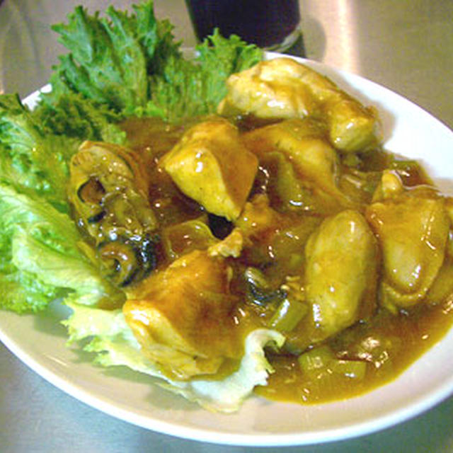 鶏むね肉と牡蠣のソース煮