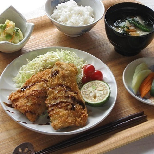 ストウブで♪ チーズ風味の鯵フライ