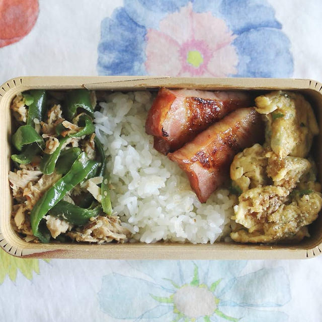 パクチーメンマと、パクチー入り卵焼きのお弁当
