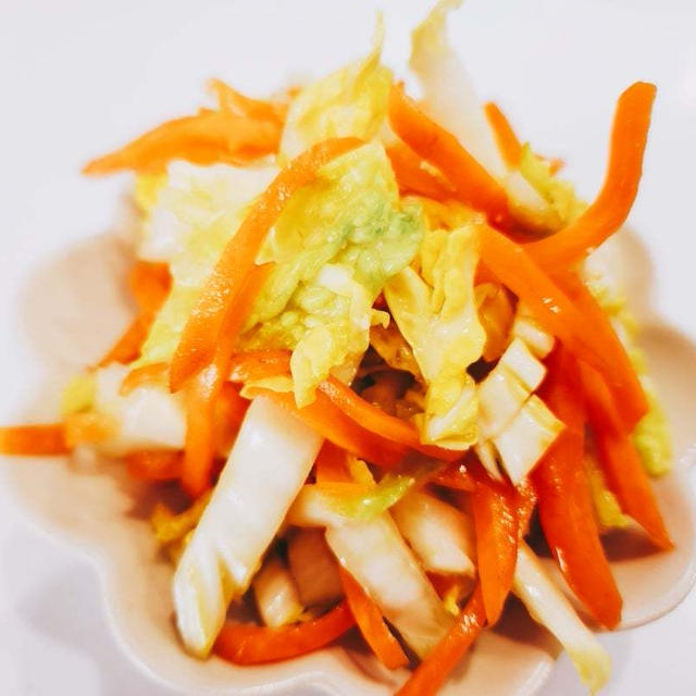 【レシピ】旬の白菜を使って１品♡白菜と人参の洋風酢の物