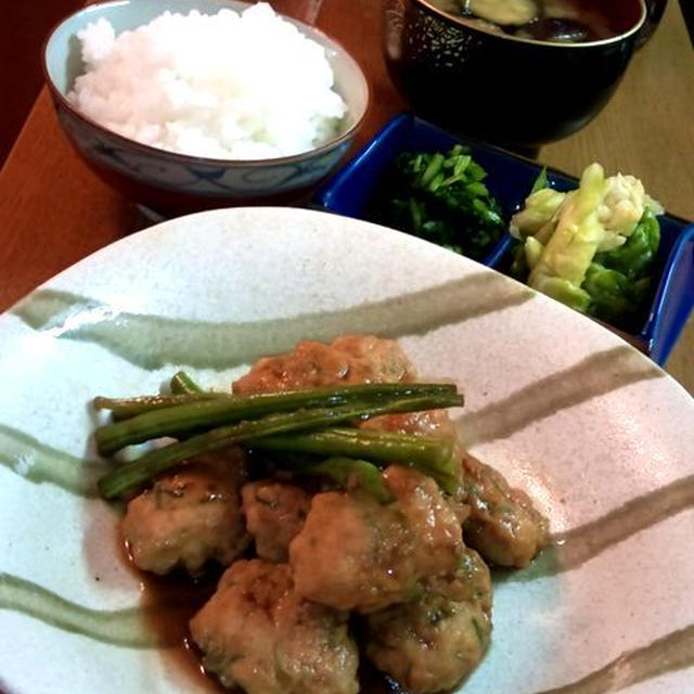 鶏のつくねの甘辛煮 ～ ご飯がすすむ♪