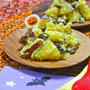 簡単ハロウィン！ゆでて和えるだけ〜スパイスで甘くやさしいサツマイモのクリームチーズサラダ。
