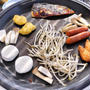 バルコニーでお花見BBQ！牛さんも干物も何でも焼きます