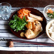 【めちゃめちゃ簡単！カフェご飯】鶏胸肉の味噌マヨネーズ焼き＊定食