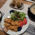 タンドリーチキン＆リメイク”揚げないカボチャコロッケ”の晩ご飯　と　いまそら♪