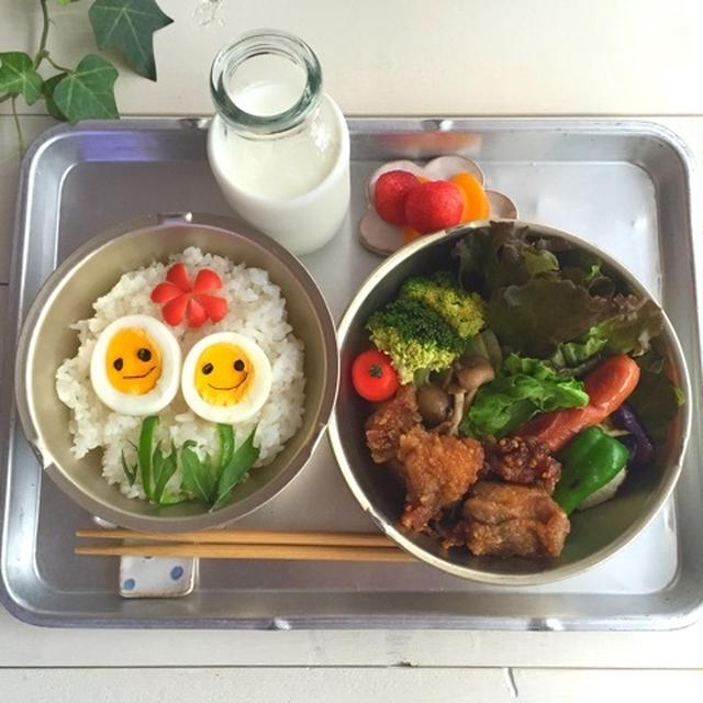 給食のアルミ皿を使って＊デコごはん