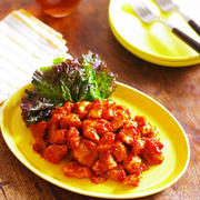 レンジで！鶏むね肉の甘辛酢ケチャップチキン【#簡単レシピ #時短料理 #レンチン #電子レンジ料理 #レシピ #おかず #鶏むね肉 #ケチャップ #豆板醤 #酢】【レシピ2300】