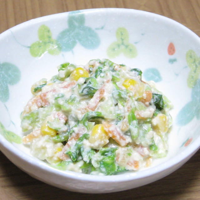 レタスの白和え✽食べて菜とパプリカの白和え