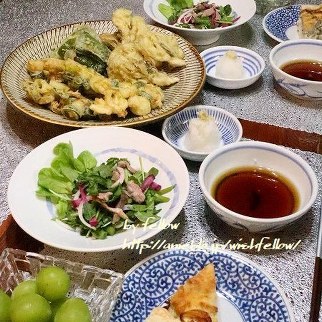 ◆下仁田ネギの天ぷらでおうちごはん♪～ゆるやか糖質制限中♪