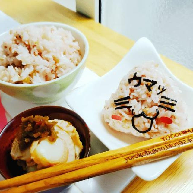 こめからだおにぎり♪(*´艸`*)たかきびが美味しい♪可愛い雑穀米にぎり♪＆私お勧めのご飯が進むおかずレシピ