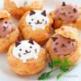 【お菓子レシピ】白猫と黒猫のシュークリーム♪