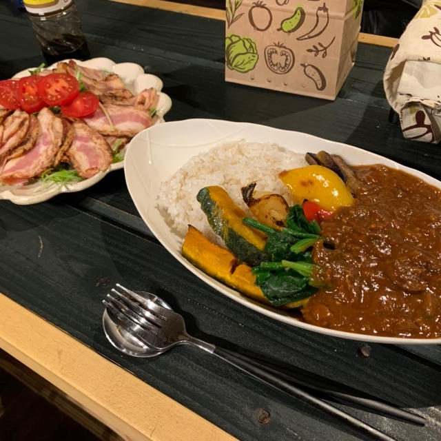 野菜たっぷりカレーと、バジルとミントdeドライブ♪