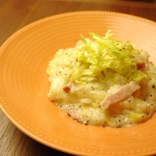 【レシピ】白菜とベーコンの冬の豆乳リゾット