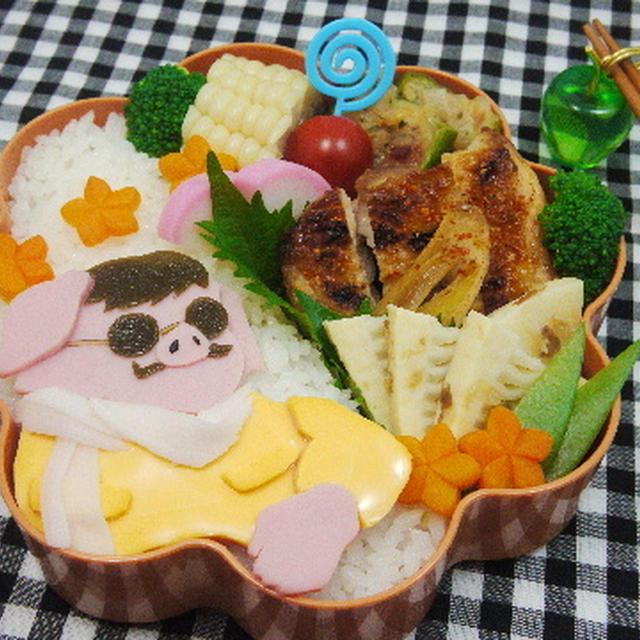 鶏もも酢醤油焼き＊紅の豚ポルコ・ロッソのお弁当