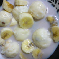 チョコ入り♪お豆腐の白玉団子で♪お月見団子★