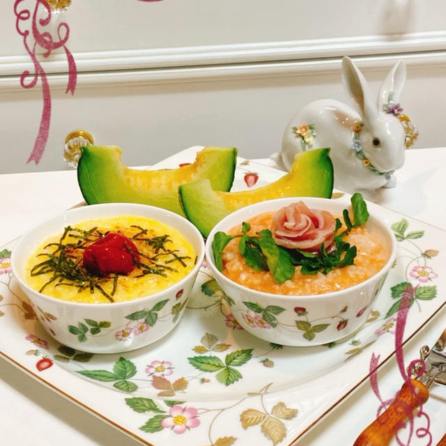 オシャンなお粥♪&氷コーヒー♪