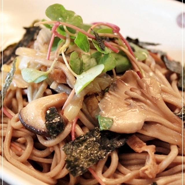 焼ききのこ蕎麦。