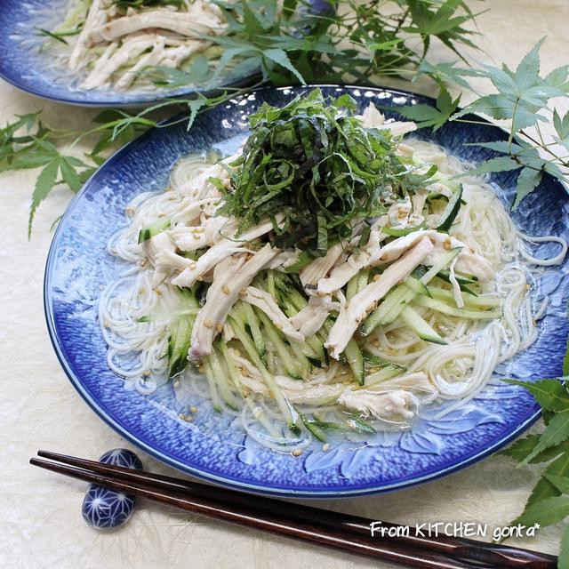 麺つゆに飽きたら(笑)塩ぶっかけそうめん‼︎