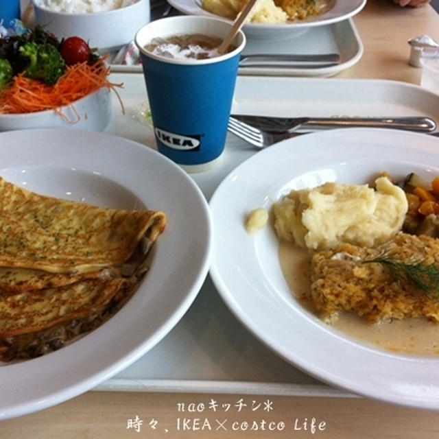 IKEA*白身魚のチーズパン粉焼き×パンケーキランチ♪