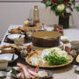 【献立】かに鍋（今回は本物）と、うに丼と、生ハムのポテトサラダで贅沢なお正月ご飯。