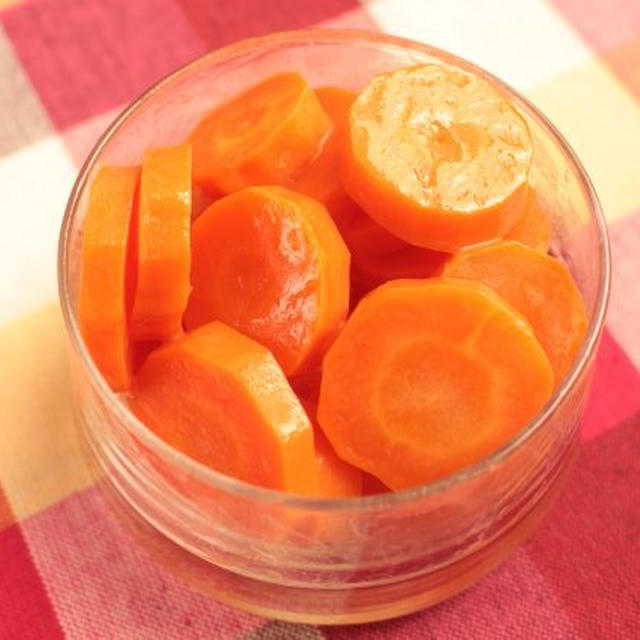 人気のレンジで時短常備菜レシピ。にんじんグラッセ。甘すぎないお弁当おかず。