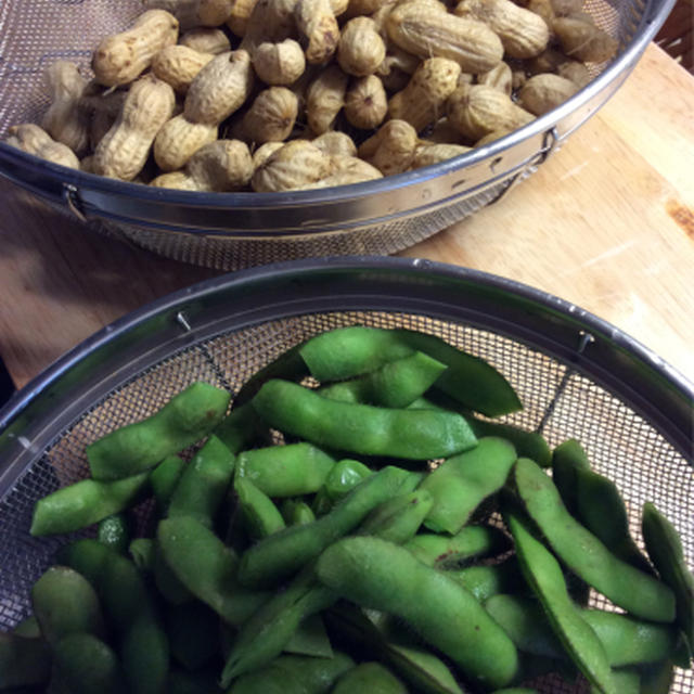 豆を茹でる、生ですが