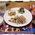 【秋刀魚とキノコのソテー】＆【焼き海老フライ】の定食