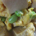 「枝豆と高野豆腐のたまごとじ」