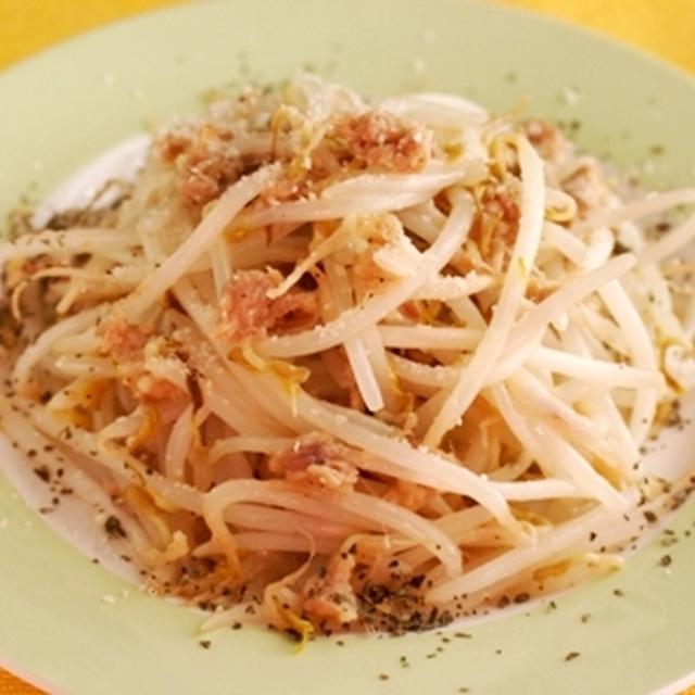５分で早うまっ！もやしとツナのバターチーズ炒め