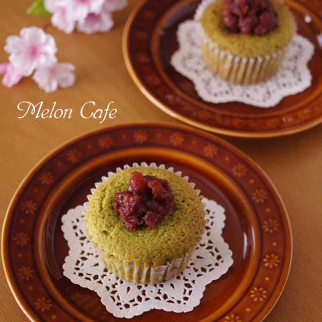 栗がまるごと♪抹茶とあずきのはちみつカップケーキ☆くらしのアンテナに掲載ありがとうございます！
