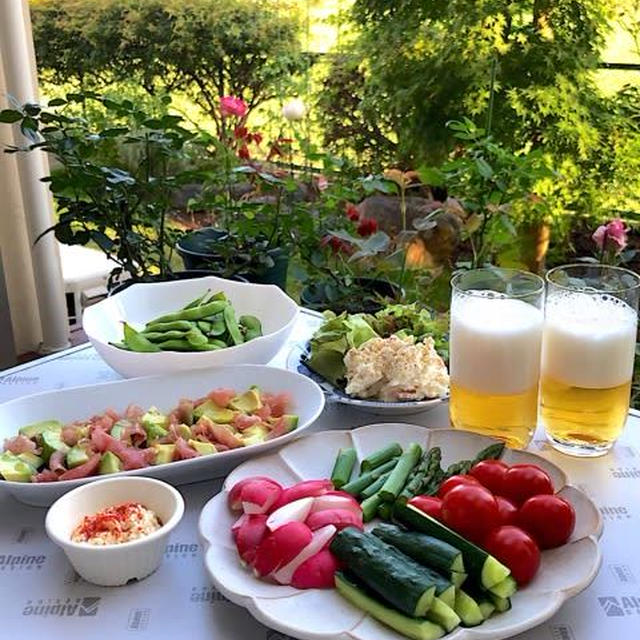 初もの　枝豆です