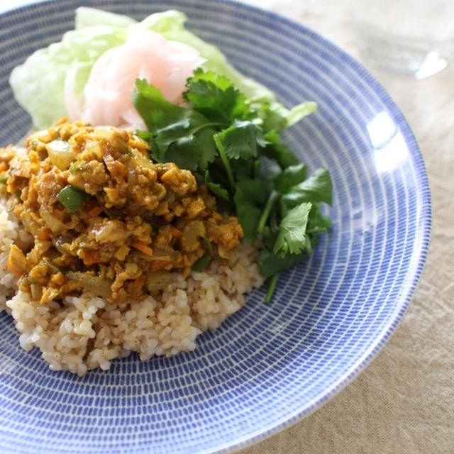 高野豆腐のキーマカレー