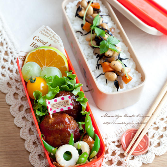 おから肉団子甘酢餡弁当♪