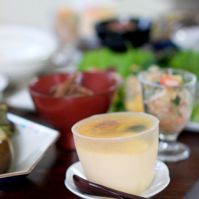 自家製加茂茄子の田楽と鮎ご飯など