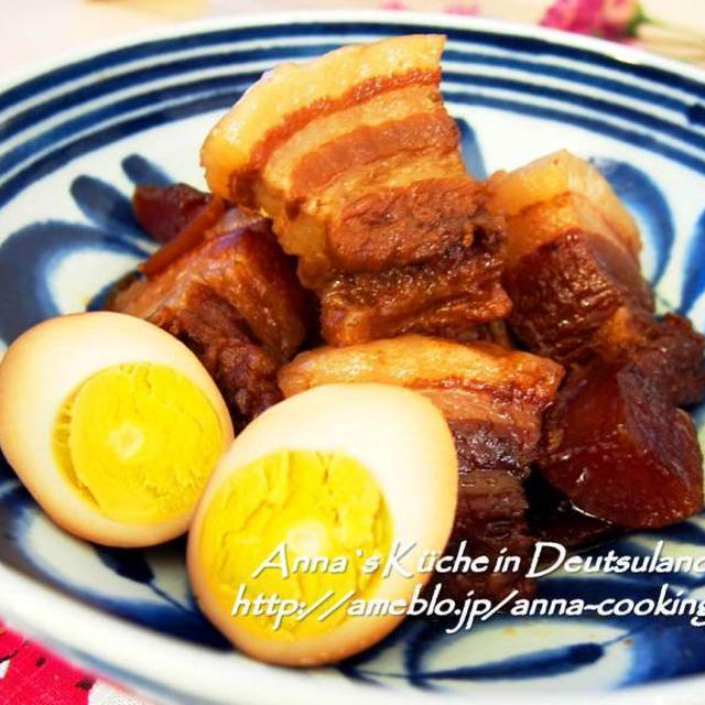 【主菜】創作料理の居酒屋風♡コックリとろとろな豚の角煮と煮卵♡