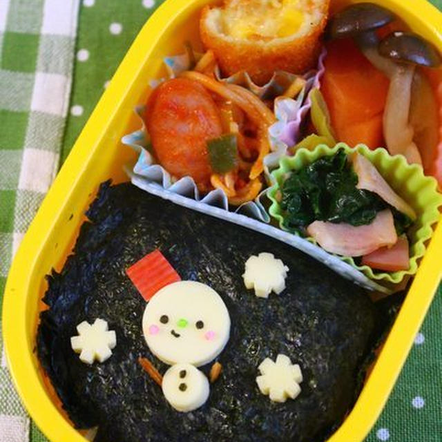 キャラ弁**ゆきだるま