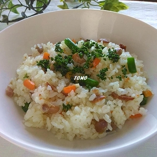 余った福豆で！福豆の洋風炊き込みご飯