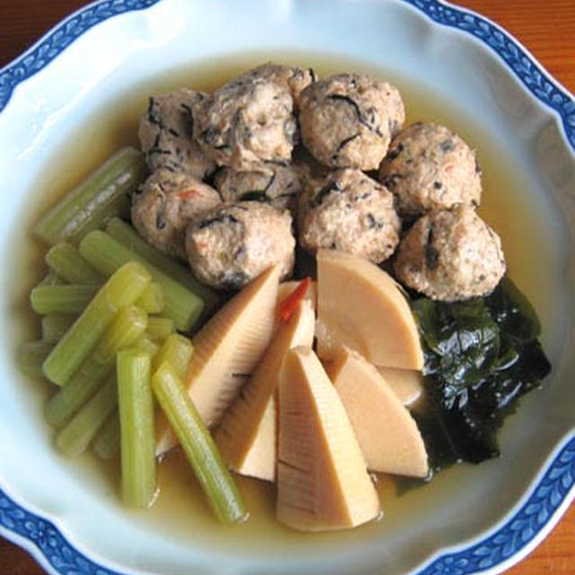 蕗と鶏ダンゴの炊き合せ