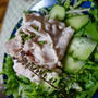 斉藤さんちの有機野菜を楽しむ、テーマは「ベビー春菊」でぐっと和の香り豚しゃぶサラダ