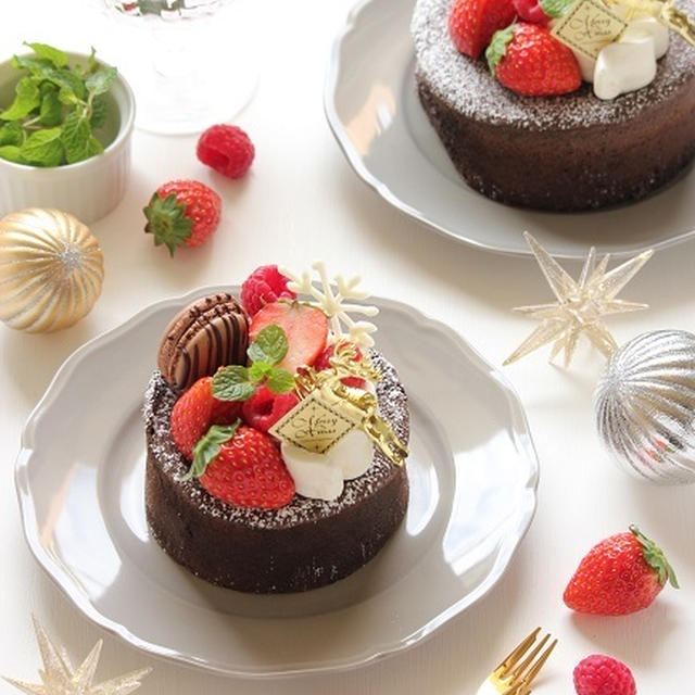 ガトーショコラ　オ　フリュイ　～クリスマスバージョンのガトーショコラ
